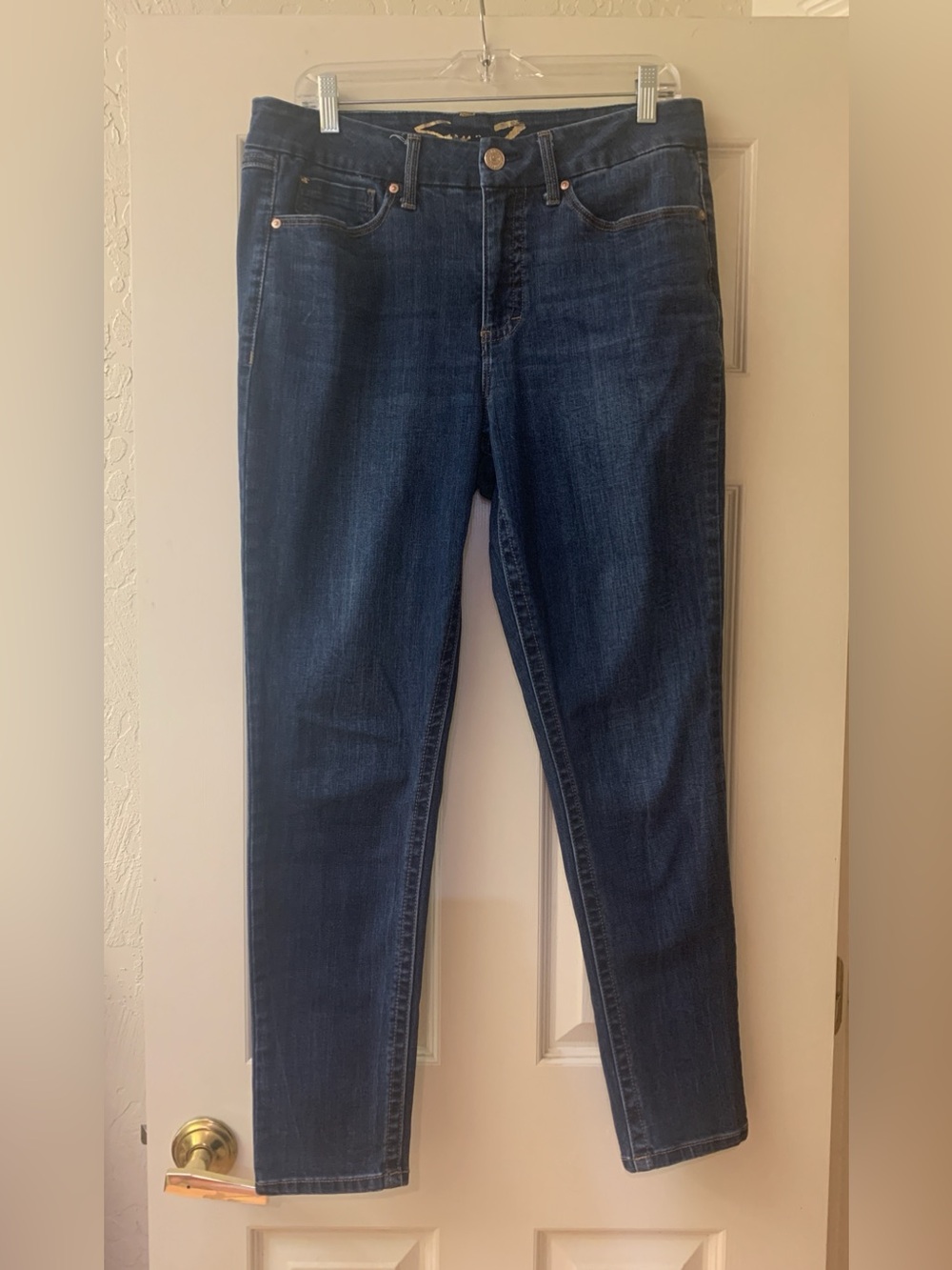 Seven7 Women's Dark Blue Skinny Stretch Jeans